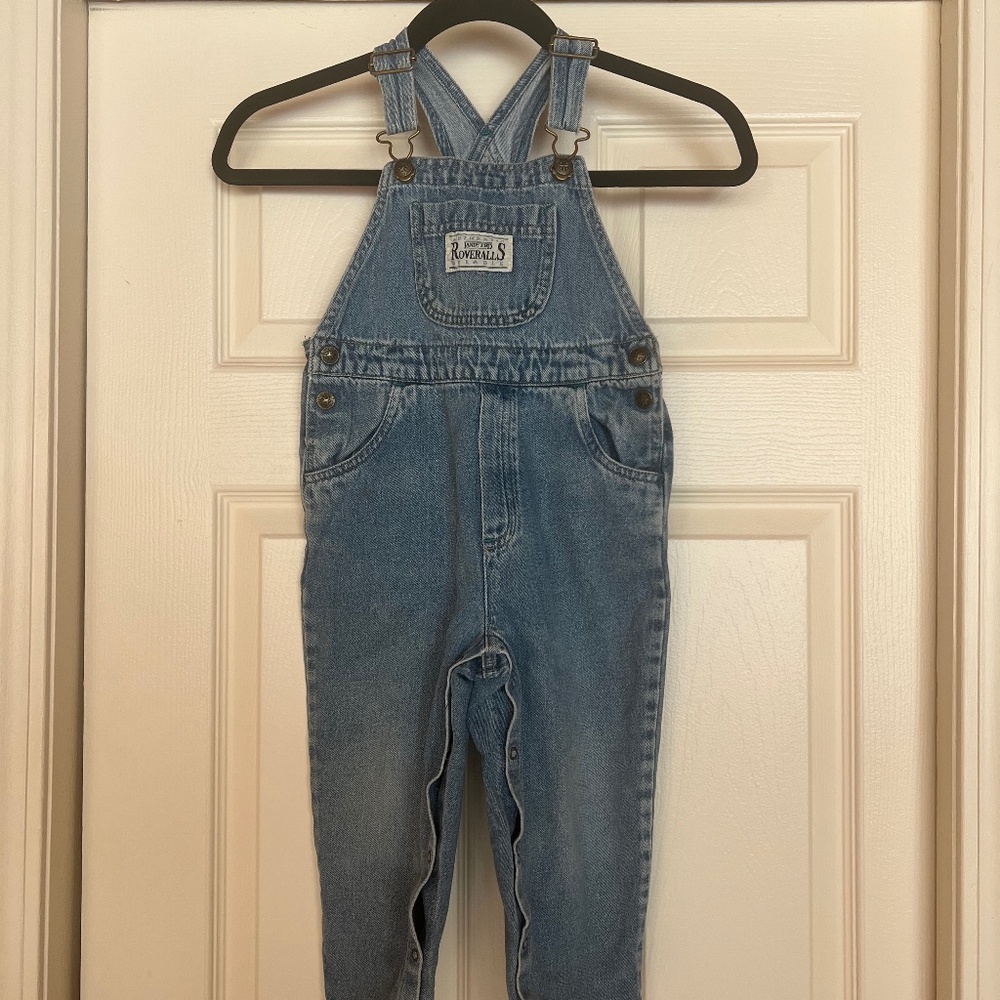 Vintage Lands’ End Roveralls Denim Overalls 4T | 90s Kids Cotton Coveralls USA C